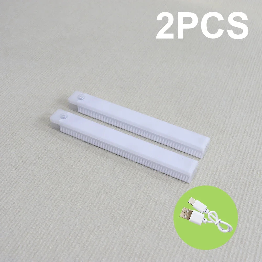 Runtowo 2pcs LED Motion Sensor Light Wireless Night Light Rechargeable Light Cabinet Wardrobe Staircase Backlight For Kitchen