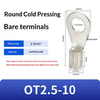 Circular Terminal Block OT1/1.5/2.5/4/6-4/5/6/8mm Cable Lug Spade Bare Copper Wire Connector Wires Non Insulated Crimp Terminal