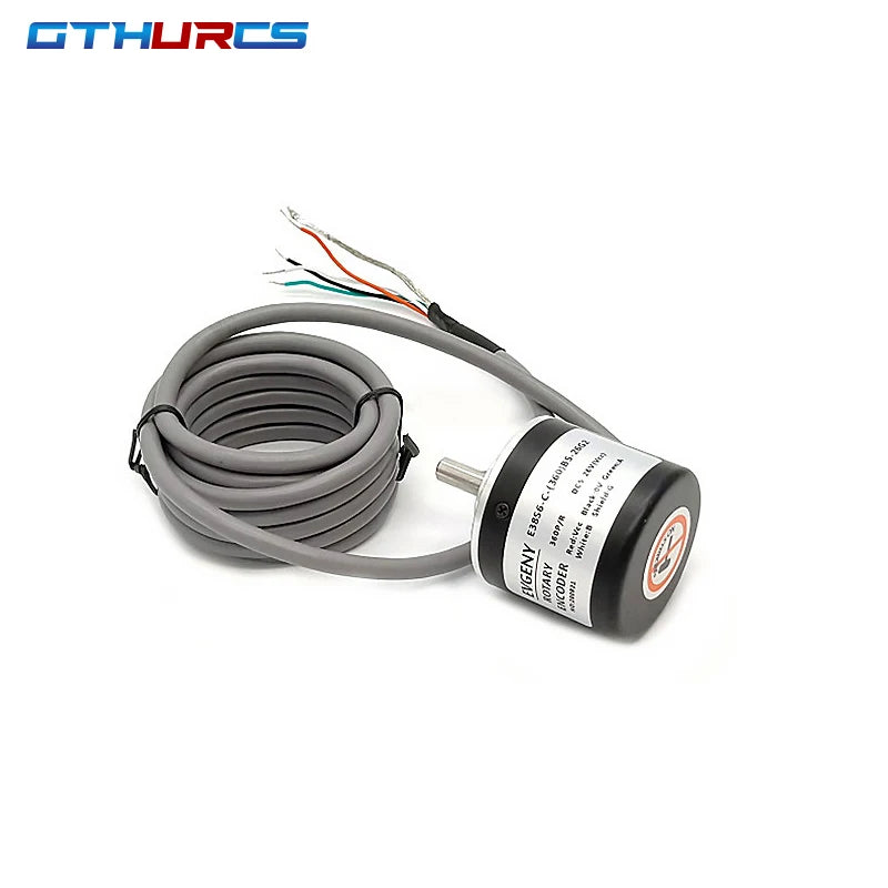 E38 Incremental Rotary Encoder 360 P/R 400P/R 600P/R AB Phase Eencoder 6mm Shaft + Coupling DC 5V -24V