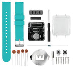 DIY Electronic Watch Kit 0.28'' LED Digital Tube Creative Watch Soldering Kit Microcontroller Watch Kit with Silicone Strap&Case