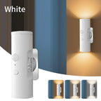 Rechargeable Motion Sensor LED Night Light Double Head Magnetic 3 Color Wall Lamp USB Charging for Closet Stairs Hallway Kitchen