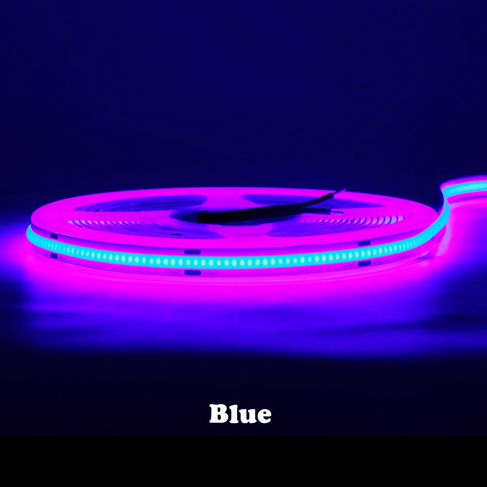 COB LED Strip 480 528 Chips/M High Density Flexible FOB Led Red Green Blue Warm Nature Cool White Linear Dimmable Light 12V 24V