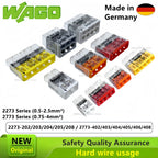 10pcs 2273 2773 Original Wago Wiring Terminal 2273-202/203/204/205 2773-402 403/404/405/406/408 Hard Wire Splitting Connector