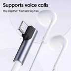 90° Elbow Type C To 3.5MM Earphones Adapter USB C To 3.5mm Jack Headphones AUX Audio Adapter For iPhone 16 Samsung Huawei Xiaomi