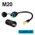 Outdoor Waterproof RJ45 CAT6 Network Cable Connector Joint M20 IP68 Breeding Intelligent Equipment Network Plug with Wire 1pc
