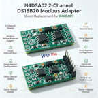 Industrial Dual DS18B20 RS485 Modbus RTU Temperature Module, 5-24V DC, for Smart Home Thermostat & IO