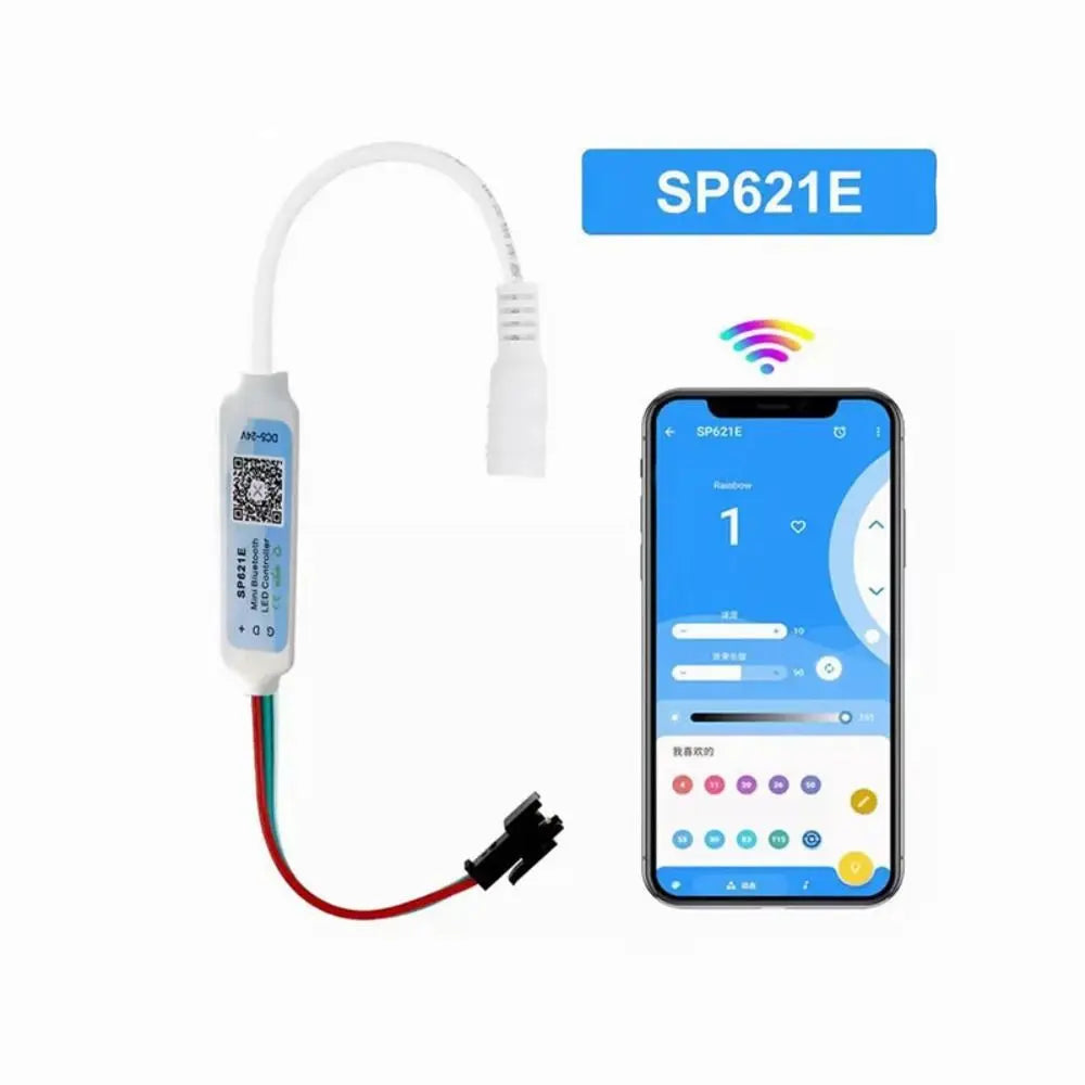 Piexls Music Bluetooth App Controller SP621E Addressable Light Controller DC5-24V 3 PIN for WS2812B WS2811