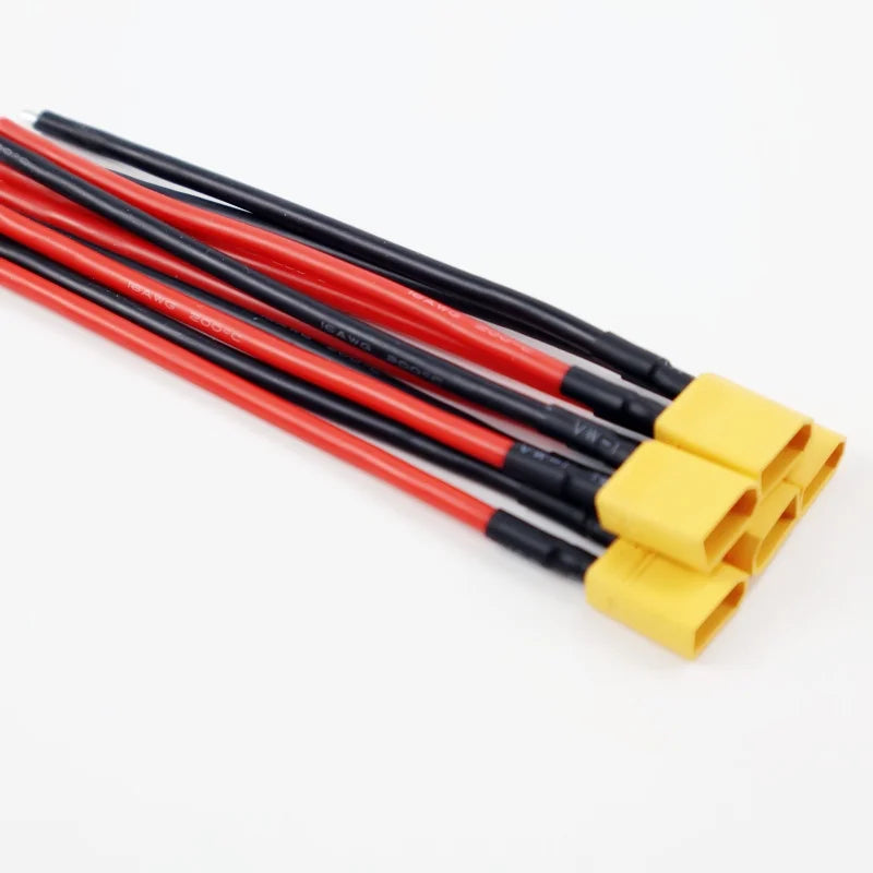 XT30 Pigtail Plug Male and Female Connector with 100mm 16AWG Tinned Wire Cable for RC Fixed Wing Lipo Battery FPV Drone Charger