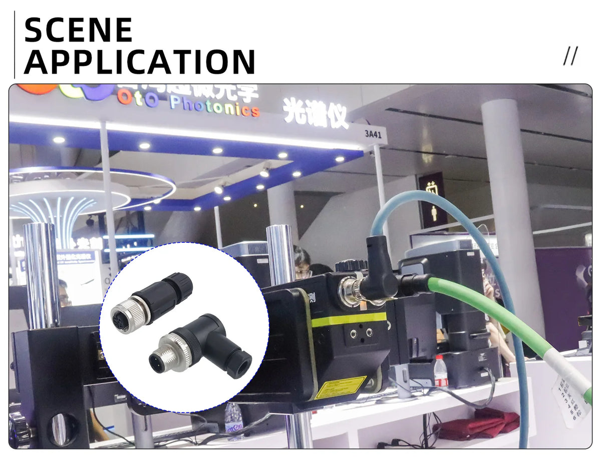 M12 Screw Termination Plastic Field Plug NMEA2000 5 Pin Straight Angled IP67 Waterproof 3 4 6 8 Poles Sensor Connectors PG7 PG9