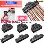 6/3Ports Out Line Splitter Quick Connect Low Voltage Wire Splitter Distribution Block For Lighting Led Strip Connection Terminal