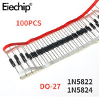 100PCS Schottky Diode 1N5822 1N5824 DO-27 30V-40V 3A-5A Electronic Components
