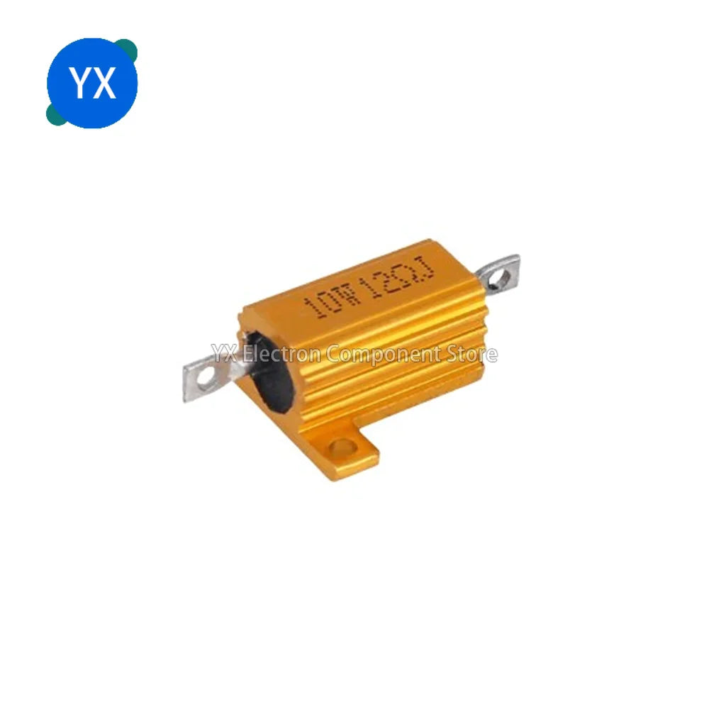 RX24-10W Aluminum Power Metal Shell Case Wirewound Resistor 0.01R~ 30K 1R 5R 10R 20R 22R 47R 100R 200R 470R 500R 1K 10K 20K Ohm