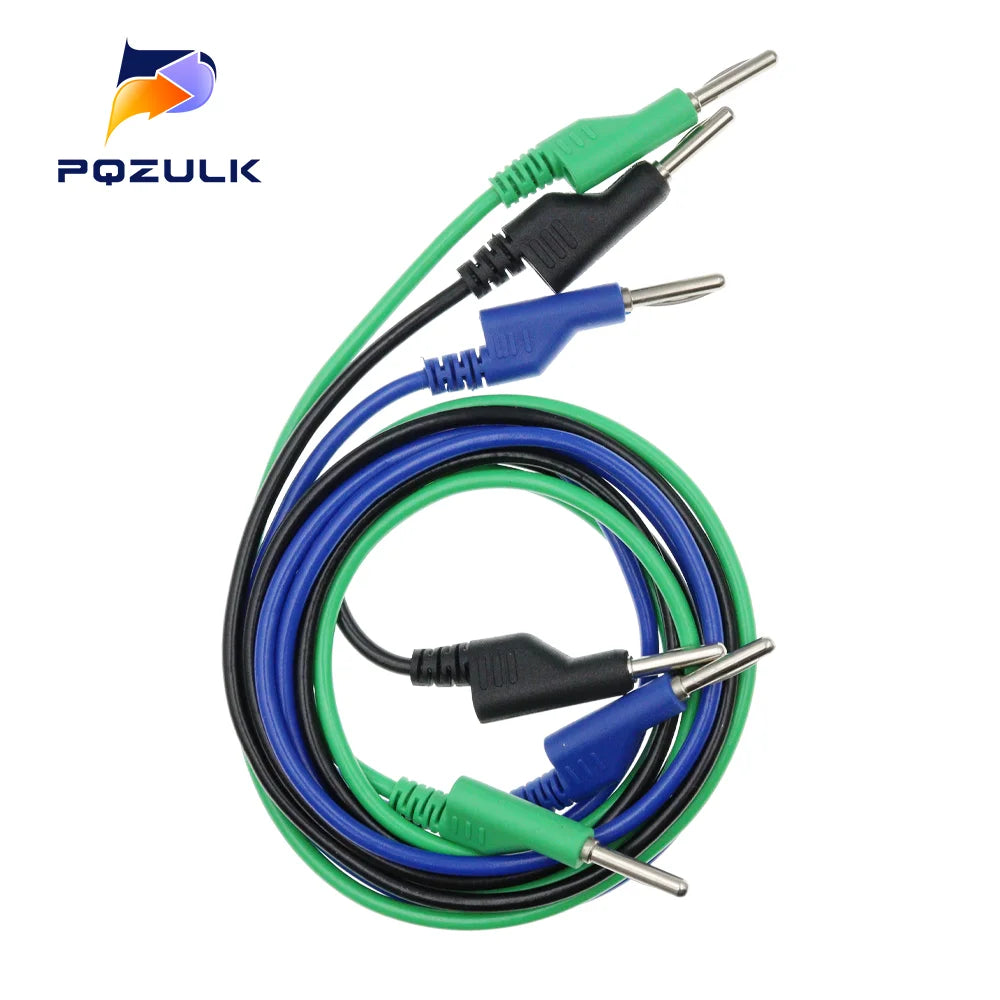 5PCS Double Ended Stackable 4MM Banana Plug Male Jack high Voltage Silicone Wire Multimeter Test Cable Lead Cord 1M Banana Jack