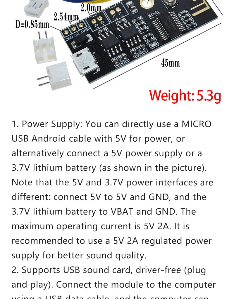 MH-M18 MH-M28 MH-M38 Bluetooth 4.2 Audio Receiver Module Wireless Stereo Music Board Type-C Micro USB