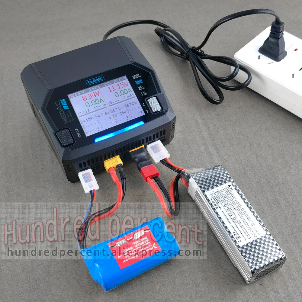 ToolkitRC M6DAC PRO V2 Intelligent Charger Dual Channel AC 200W DC 800W 16A Lithium Battery 1S 2S 3S 4S 5S 6S LiHV Lipo PD65W