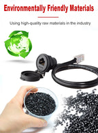 8P8C Ethernet IP65 Waterproof Retardant Terminal Network LAN Cable RJ45 Signal Connector Adapter Socket with Rubber Cap Cover