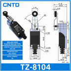 2Pcs CNTD TZ‑8 Series Micro Limit Travel Switch IP65 Waterproof 1NO+1NC 10A 250VAC Industrial Mechanical Position Switch