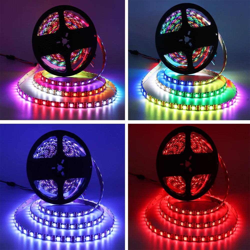 DC5V SK6812 RGBW(Similar WS2812B) 4 In 1 Led Strip 30/60/144 Leds/m Individual Addressable Led Light Black /White PCB IP30/65/67