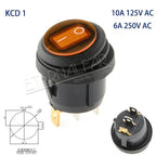 KCD1 KCD2 KCD4 KCD6 On Off 10A 16A 20A 125V 250V AC Heavy Duty DPST Sealed Waterproof Auto Boat Marine Toggle Rocker Switch with