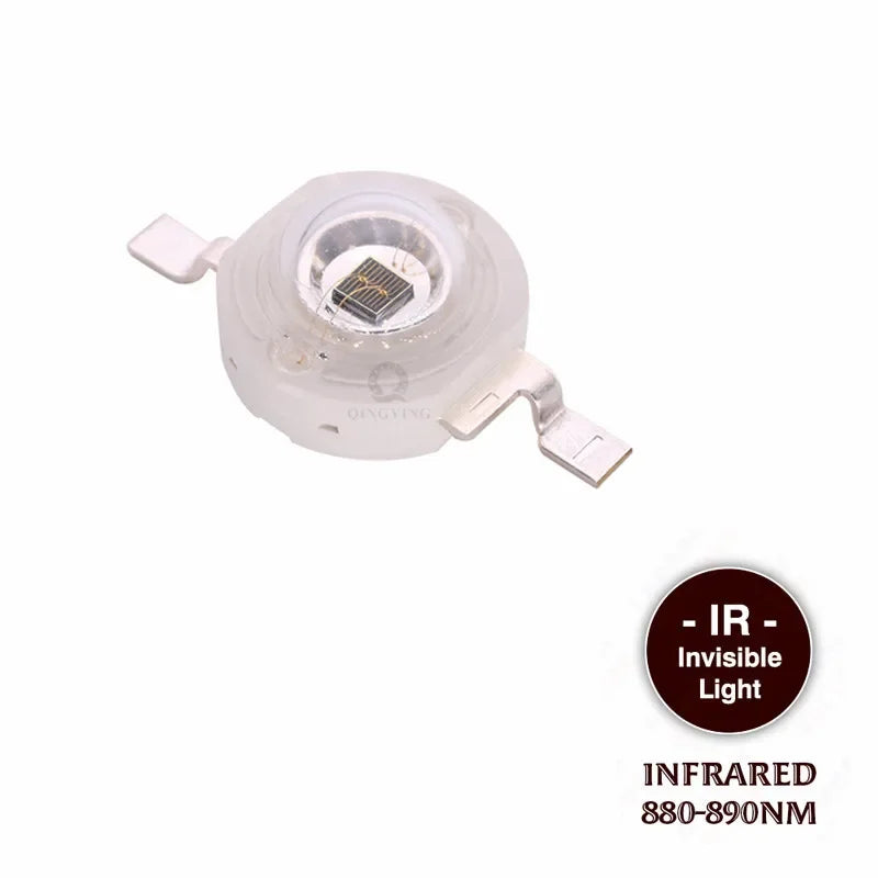10pcs 3W Infrared 680nm 740nm 760nm 800nm 850nm 880nm 900nm 940nm 980nm 1000nm IR LED Chip For CCTV Camera Night Vision Lighting