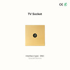 Avoir Metal Panel Toggle Switch 2 Way Gold Copper Lever Wall Power Socket European Plug Usb Type C Charging Port Lighting Dimmer