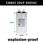CBB65 450V Motor Capacitor Air Conditioner Compressor Start Capacitor 5uF 6uF 20uF 25uF 30uF 35uF 40uF 45uF 50uF 60uF 70uF