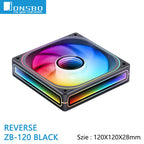 Jonsbo ZB-120/240/360 ARGB Computer case fan,4 sides Infinity Mirror lighting effect/28MM thickness integrated cooling fan