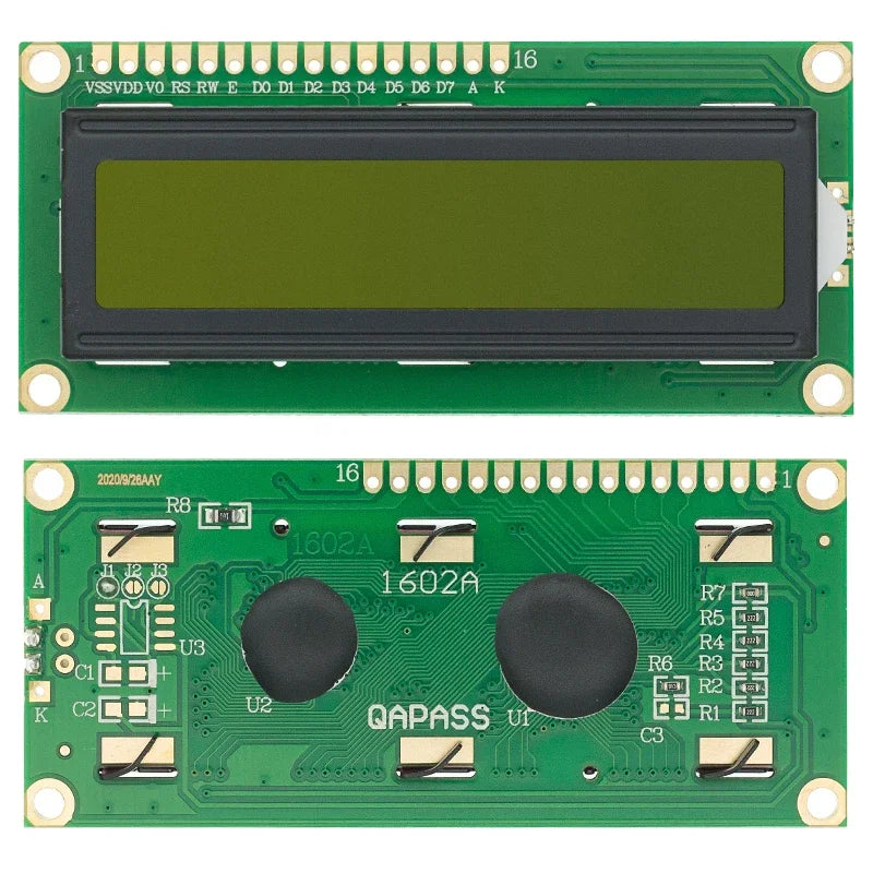 1PCS,1602 I2C LCD Module Blue / Yellow Green Screen 16x2 Character LCD Display 5V PCF8574 PCF8574T IIC Adapter Llate for Arduino