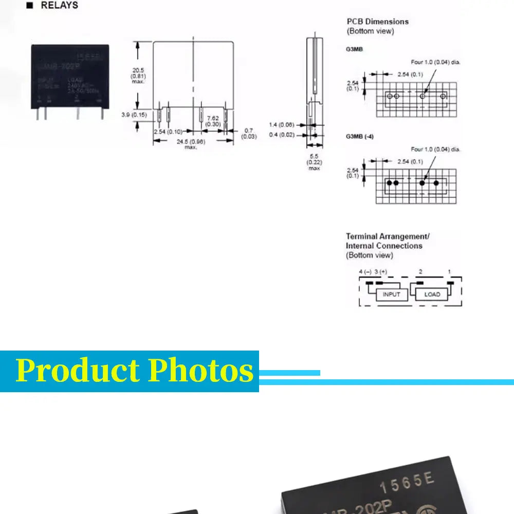1/5/10Pcs Relay Module G3MB-202P G3MB 202P DC-AC SSR Input 5V/12V/24V DC Output 240V AC 2A Solid State Relay Module