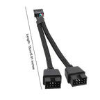 Computer Motherboard USB Extension Cable 9 Pin 1 Female To 2 Male Y Splitter Audio HD Extension Cable For PC DIY
