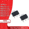 20Pcs AMS1117-1.2 AMS1117-1.8 AMS1117-2.5 AMS1117-3.3 AMS1117-5.0 AMS1117-ADJ LDO Regulator 1A SOT-223 SMD Arduino USB Power IC