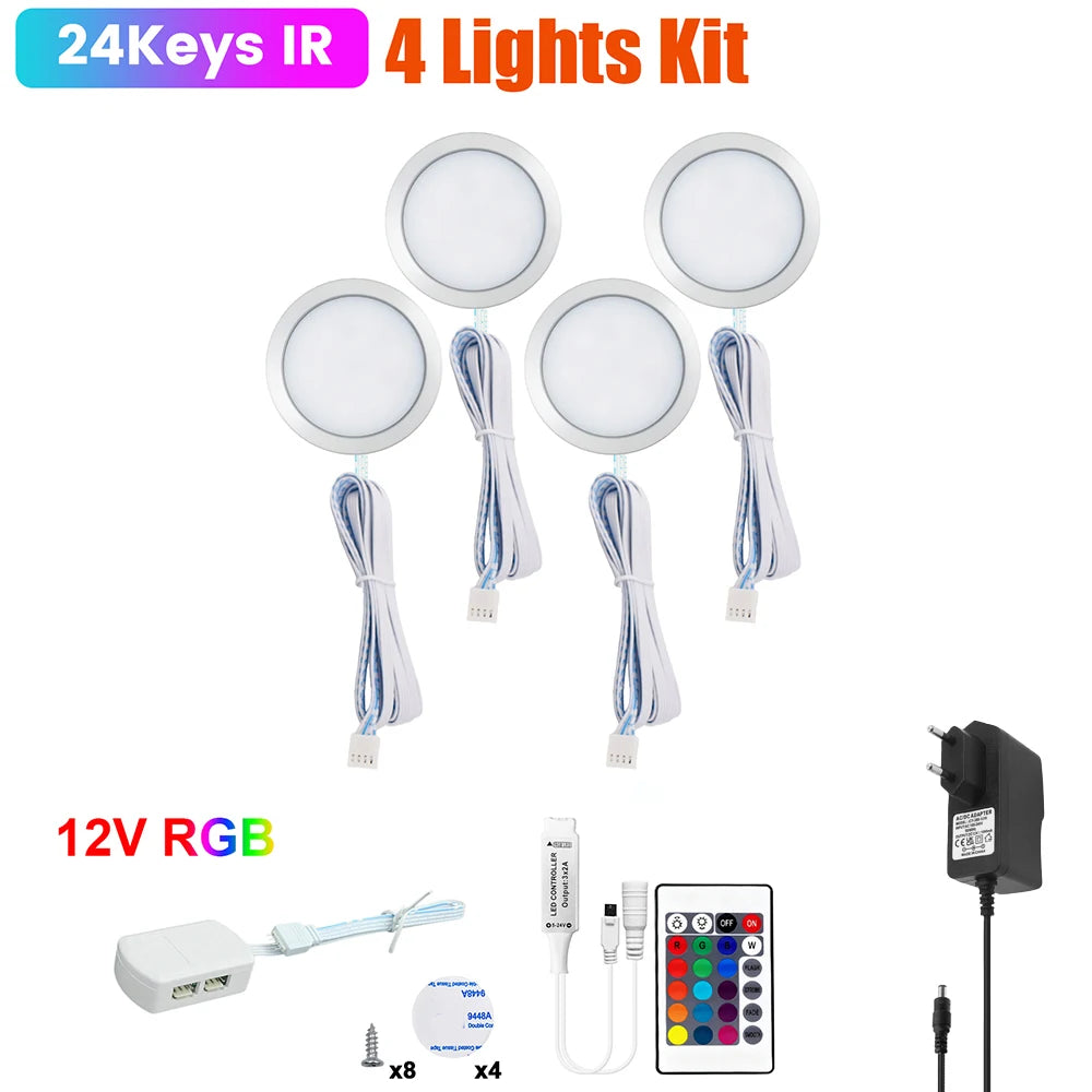 1 2 3 5 6 8 Lihgts RGB LED Cabinet Light 12V WiFi Bluetooth 24Key 44Key Remote Control Power Kit for Kitchen Wardrobe Lighting