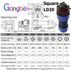 Screw Connection Connector Waterproof Connector 20mm 25A IP68 SP20/LD20 2PIN 3PIN 4PIN 5PIN 6PIN 7IN 1PCS