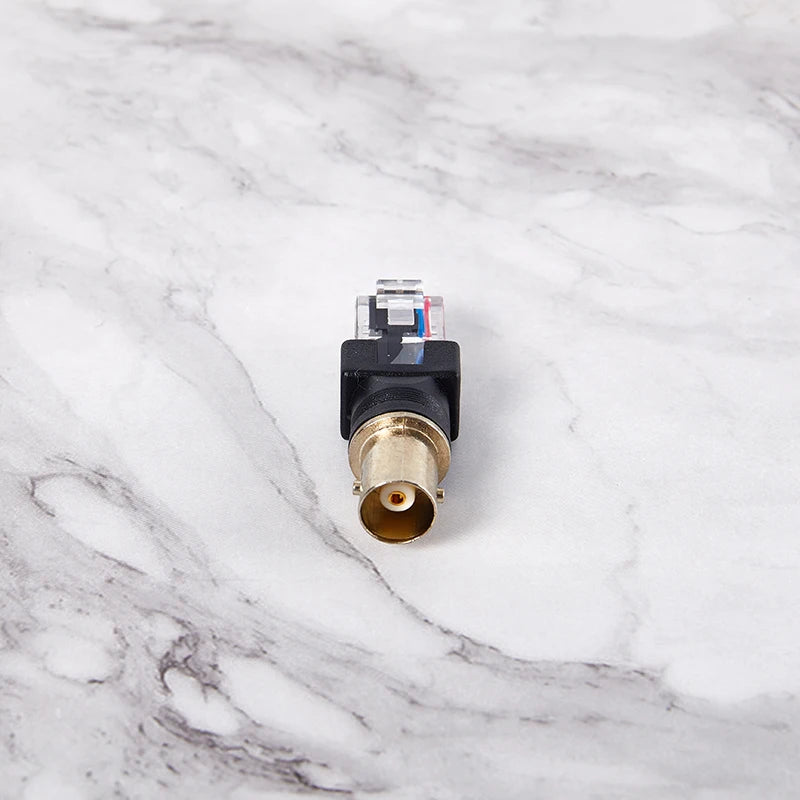 1Pc Black Connector BNC Female Jack to RJ45 Male Plug RF Adapter Coaxial Barrel Couplerconnector RJ45 to RF Adapter