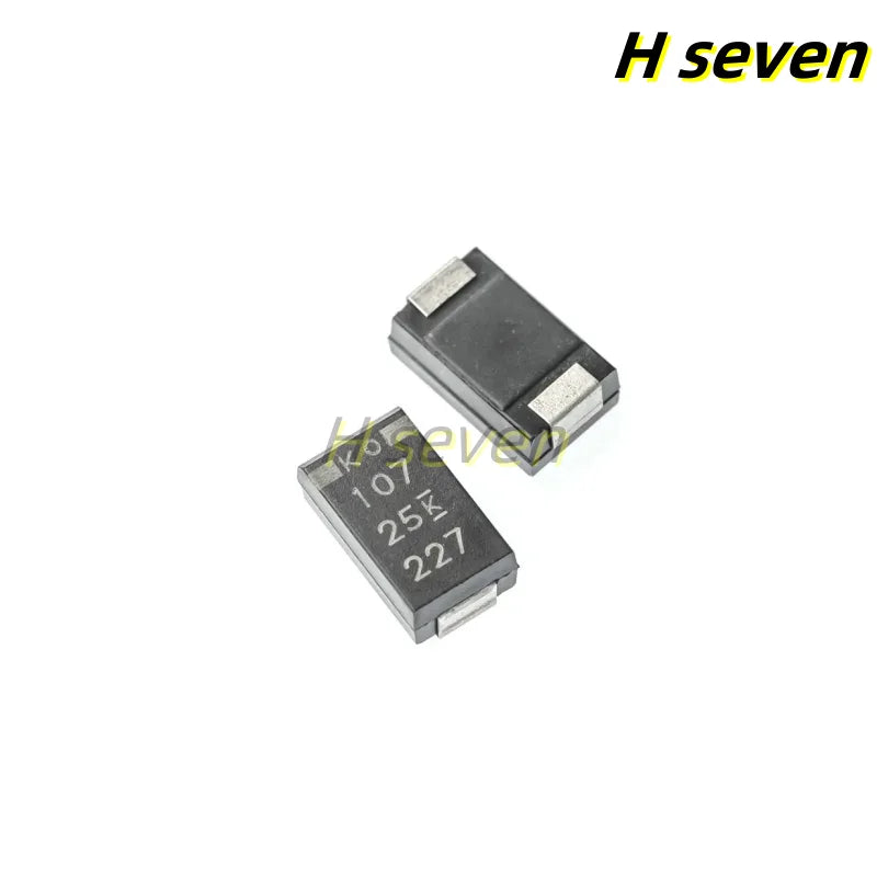 10pcs 7343 D Type Low ESR T521D107M025ATE040 25V 100uF SMD Polymer Tantalum Capacitor