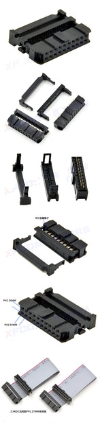 10PCS FC-6/8/10/12/14/16/18/20/30/40/50/64 PIN Female Header IDC Socket Connector 2.54MM Pitch FOR 1.27MM Ribbon Cable Connector