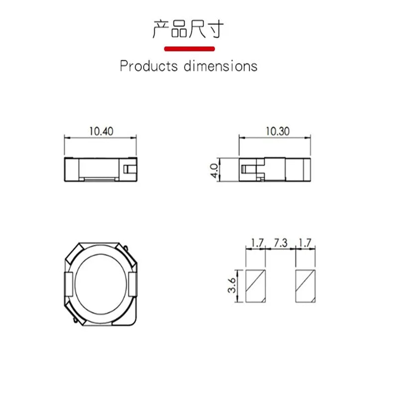 5Pcs/lot CDRH104R SMD Power Inductor 10x10x4mm Shielded CD104R 10uH 47uH 68uH 100uH 150uH 220uH 330uH DC-DC Converter Coil