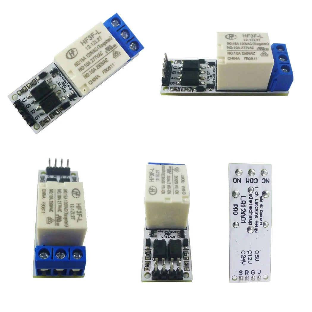 DC 5V 12V 24V Magnetic Latching Relay Module Bistable Self-locking Flip-Flop Latch Switch Board for Arduino ESP32