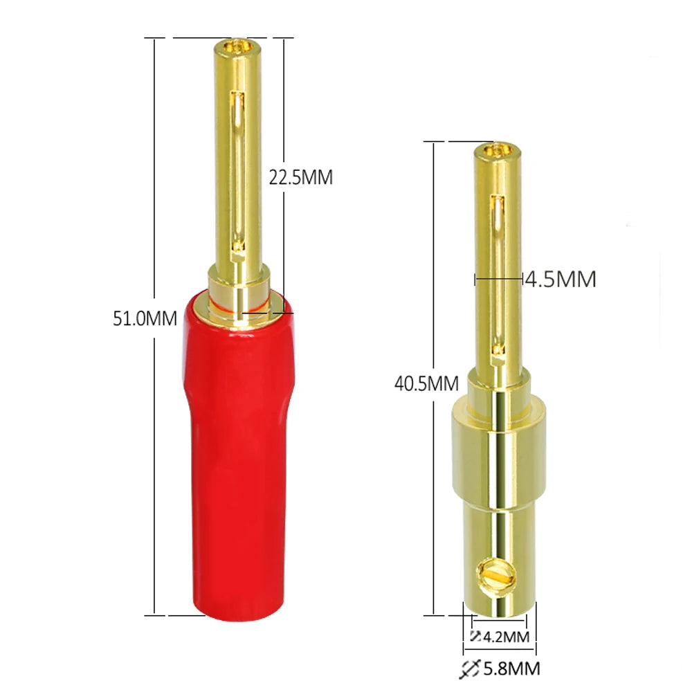 Musical Sound 2/4/12/24 PCS Banana Plug Connectors Gold Plated HIFI Audio 4mm Dual Screws Speaker Cable Banana Plug Connectors