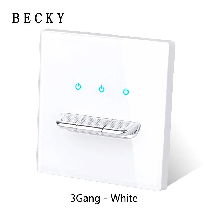 Retro Toggle Light Switch Glass Panel Wall Switch 2 Way EU UK Standard 16A LED Indicator Luxury Vintage Home Interior Ornament