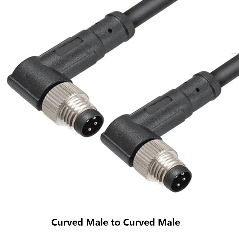 M8 3Pin 4Pin 5Pin 6Pin 8Pin Double Plug Male Female 5M PUR/PVC Cable Adapter  Waterproof Sensor Aviation Connector Power Charger