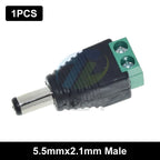 5.5MM x 2.1MM / 2.5MM Female Male DC Power Plug Adapter for 5050 3528 5060 Single Color LED Strip and CCTV Cameras