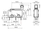 40PCS/Box Mini Micro Limit Switch - NO NC SPDT 2P/3P Terminals 5A 125V/250V Roller Arc Lever Snap Action Switch