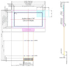 1.51 1.54 Inch 24PIN SPI/IIC/6800 COG 3.3V Blue PMOLED Screen SSD1309 Graphic 128x56 Display Transparent OLED 128x64
