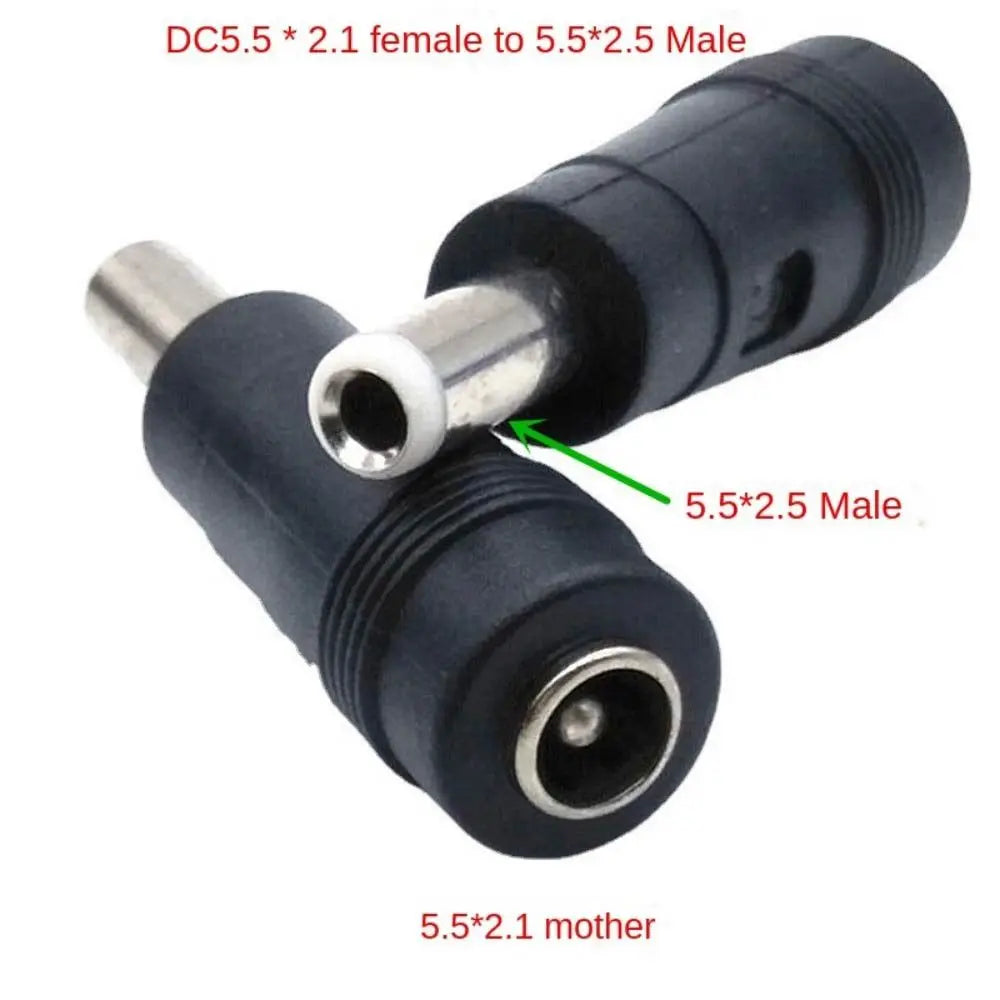 5.5 x 2.1 mm 5.5*2.1 Female to Male 5.5*2.5 5.5 x 2.5 mm DC Adapter DC Power Connector DC Power Plug Jack Conversion Head Jack