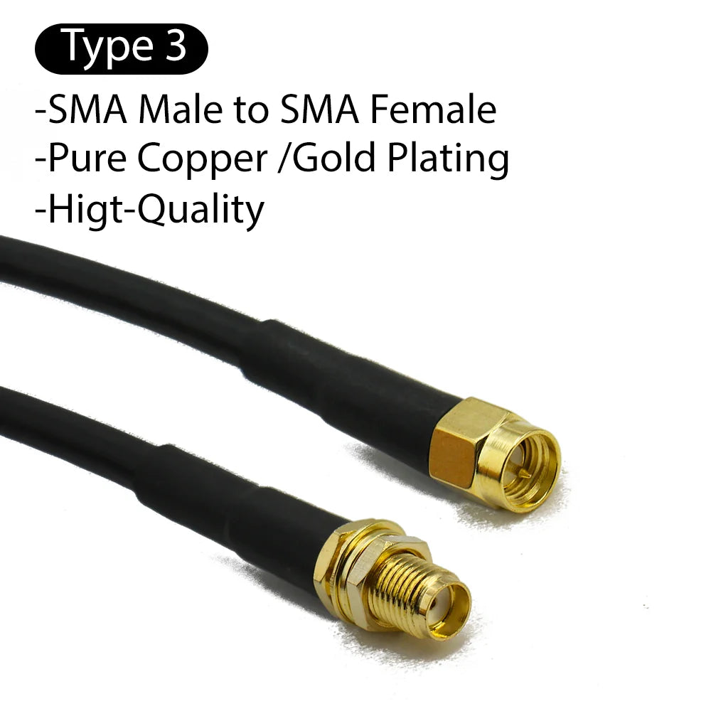 RG58 SMA Male to SMA Female 50ohm Coaxial Cable Low Loss RF Coax Assembly WiFi Antenna Extension Cable Connector Adapter Pigtail