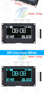 2.42 inch 2.42" OLED Display Module 128x64 LCD HD Screen Module SSD1309 7 Pin SPI/IIC I2C Serial Interface for Arduino UNO R3