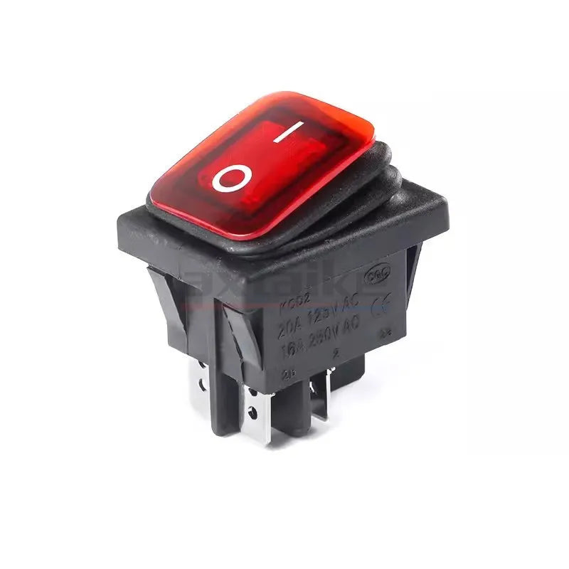KCD2 KCD4 ON-OFF ON-OFF-0N 4/6Pin Sealed Waterproof Auto Boat Marine Rocker Switch With Black Red Green LED 16A 125V 20A 250V AC