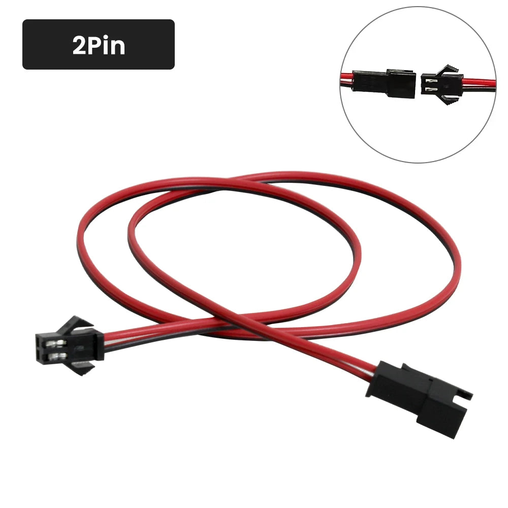 0.5m 1m 2m 2Pin 3Pin 4Pin SM JST Extension Cable 22AWG JST Plug Male to Female Wire Connector Cable for Led Light CCTV Driver