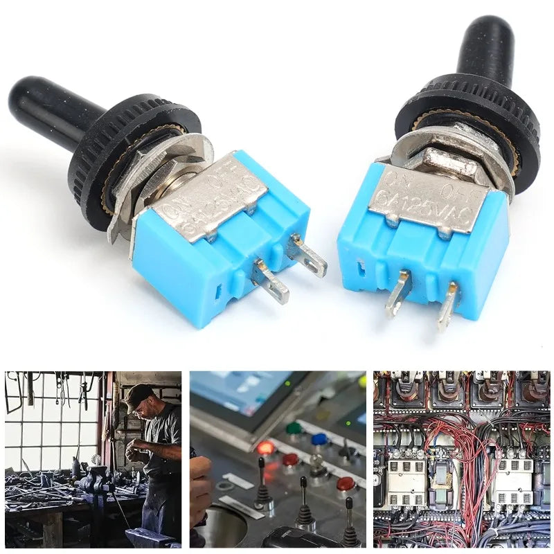 1-10PCS MT-S101 2-Pin 2-Position Miniature Toggle Switch Blue Micro Toggle Switch Tool Motorcycle Boat Supplies Accessories
